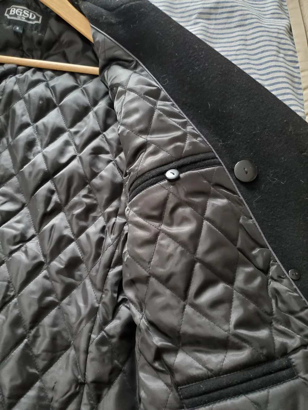 Men's Black Wool Blend Peacoat